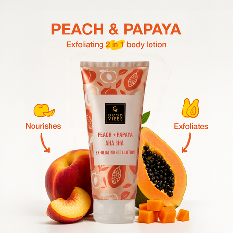 Good Vibes Peach + Papaya AHA BHA Exfoliating Body Lotion 200 ml