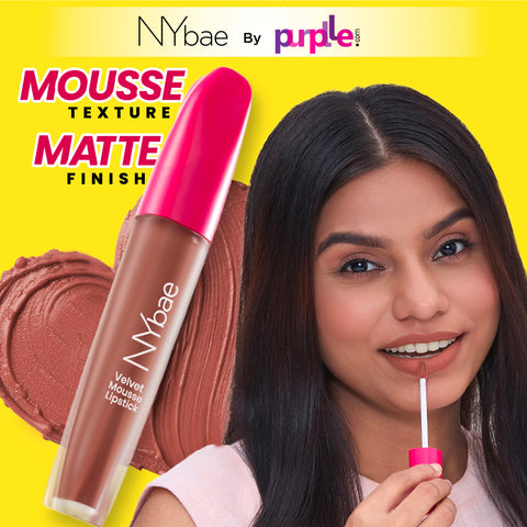 NY Bae Velvet Mousse Liquid Lipstick - Cheeky Nude 09 (6.5 ml) | Velvet Matte Finish | Transferproof | Smudgeproof | Ultra Light | Smooth | Moisturising Nude Lipstick