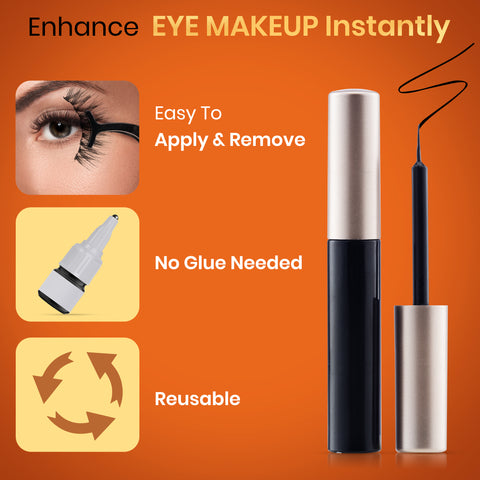 NY Bae Wink Easy Magnetic Eye Lashes|Eyeliner Waterproof | False Eyelashes | Waterproof Mascara| Eye Makeup | Value Pack | Reusable|Korean Beauty Combo of 5