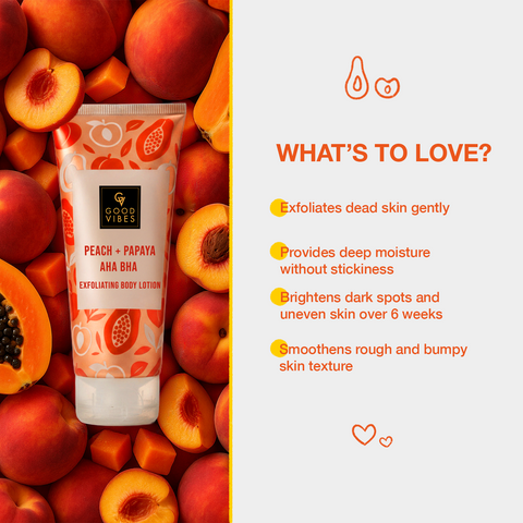 Good Vibes Peach + Papaya AHA BHA Exfoliating Body Lotion 200 ml