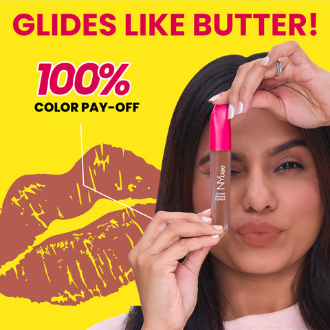 NY Bae Velvet Mousse Liquid Lipstick - Cheeky Nude 09 (6.5 ml) | Velvet Matte Finish | Transferproof | Smudgeproof | Ultra Light | Smooth | Moisturising Nude Lipstick