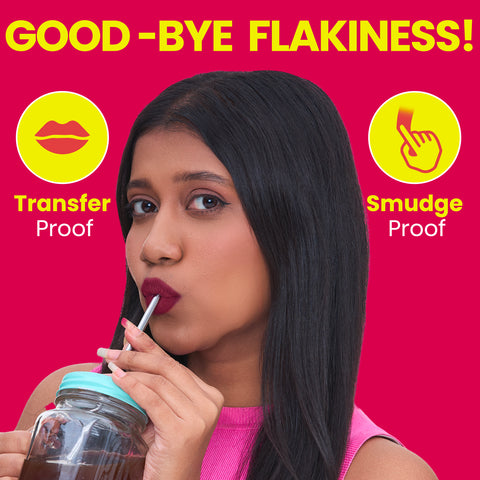 NY Bae Velvet Mousse Liquid Lipstick - Badass Berry 02 (6.5 ml) | Velvet Matte Finish | Transferproof | Smudgeproof | Ultra Light | Smooth | Moisturising Plum Lipstick