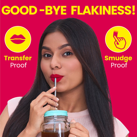 NY Bae Velvet Mousse Liquid Lipstick - Red Hot Rebel 01 (6.5 ml) | Velvet Matte Finish | Transferproof | Smudgeproof | Ultra Light | Smooth | Moisturising Red Lipstick