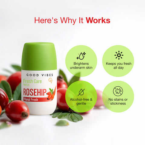 Good Vibes Fresh Care Rosehip Underarm Roll On – Floral Fresh 50 ml