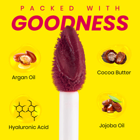 NY Bae Velvet Mousse Liquid Lipstick - Badass Berry 02 (6.5 ml) | Velvet Matte Finish | Transferproof | Smudgeproof | Ultra Light | Smooth | Moisturising Plum Lipstick