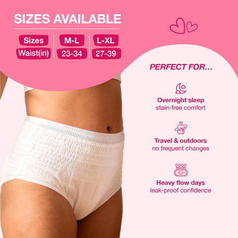 Good Vibes Comfort Care Disposable Period Panties for Women Pack of 5 (M-L)