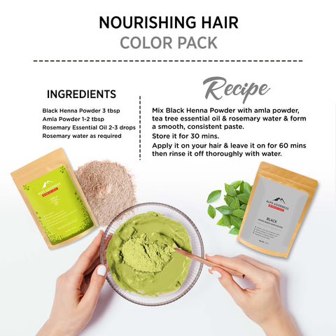 Alps Goodness Henna Based Hair Color Powder - Black (50 gm) | Ammonia Free | Peroxides Free | Enriched with herbs| Black Henna Powder | Kali Mehendi| Sojat Mehendi| Henna Powder for Hair | Alps Goodness Henna