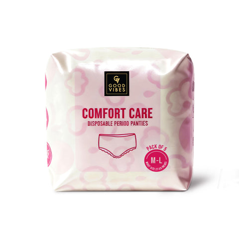Good Vibes Comfort Care Disposable Period Panties for Women Pack of 5 (M-L)