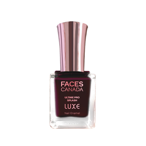 FACES CANADA Ultime Pro Splash Luxe Nail Enamel - Fine Wine (L60), 12ml | Glossy Finish | Quick Drying | Long Lasting | High Shine | Chip Defiant | Even-Finish | Vegan | Non-Toxic | Ethanol-Free