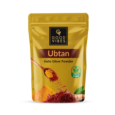 Good Vibes Ubtan Insta Glow Powder | 100% Natural, No Preservatives, No Pesticides, No Parabens, No Silicones, No Sulphates, No Animal Testing (50 gm)