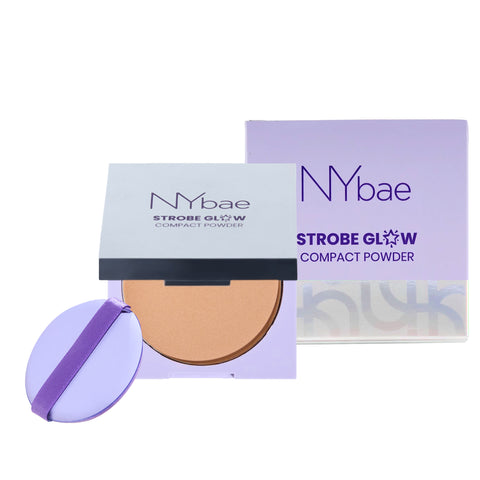 NY Bae Strobe Glow Compact Powder – Soft Gold 03 (8.5 gm) Fair-Medium Skin Tone