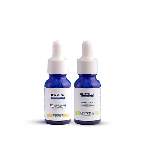 DERMDOC Pore Care Kit | 2% Salicylic Acid Face Serum (15 ml) | 10% Niacinamide Face Serum (15 ml) | Combo of 2