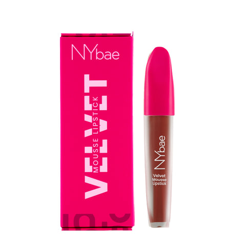 NY Bae Velvet Mousse Liquid Lipstick - Spicy Rust 06 (6.5 ml) | Velvet Matte Finish | Transferproof | Smudgeproof | Ultra Light | Smooth | Moisturising Brown Lipstick