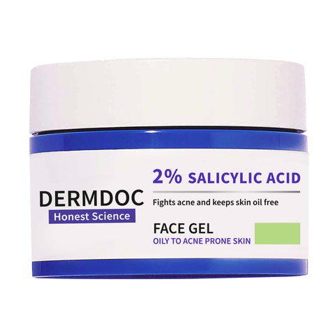 DermDoc by Purplle 2% Salicylic Acid Anti Acne Face Gel (50 gm) | salicylic acid gel | cleansing salicylic acid | face gel cream | face gel for oily skin