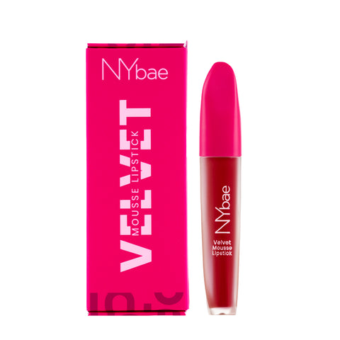 NY Bae Velvet Mousse Liquid Lipstick - Red Hot Rebel 01 (6.5 ml) | Velvet Matte Finish | Transferproof | Smudgeproof | Ultra Light | Smooth | Moisturising Red Lipstick
