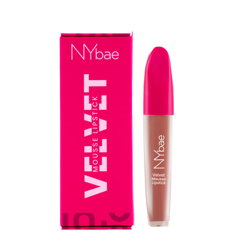 NY Bae Velvet Mousse Liquid Lipstick - Cheeky Nude 09 (6.5 ml) | Velvet Matte Finish | Transferproof | Smudgeproof | Ultra Light | Smooth | Moisturising Nude Lipstick
