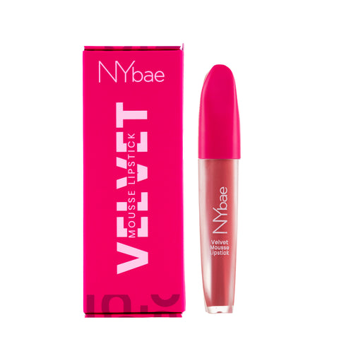 NY Bae Velvet Mousse Liquid Lipstick- Fiesty Pink 05 (6.5 ml) | Velvet Matte Finish | Transferproof | Smudgeproof | Ultra Light | Smooth | Moisturising Pink Lipstick