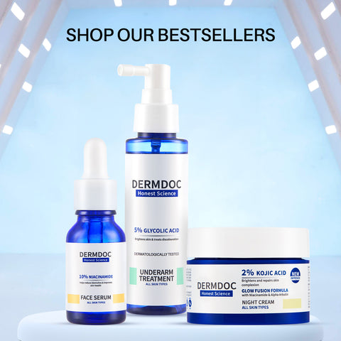 DERMDOC by Purple 5% Glycolic Acid Underarm Brightening Spray Treatment (55 ml) | Exfoliating & Brightening | MultiPurpose Spray for Hyperpigmentation, Dark Spots, Dark Neck, Dark Underarms & Strawberry Legs