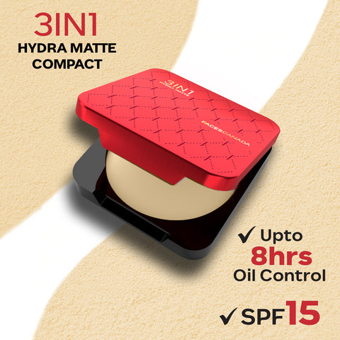 FACES CANADA 3in1 All Day Hydra Matte Compact Powder - Ivory 01 9 gm