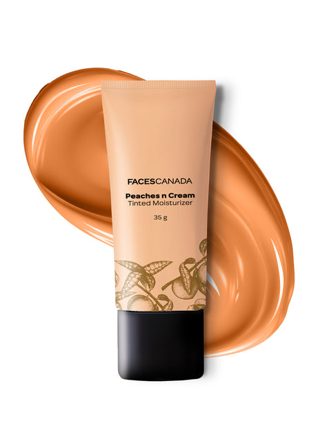 FACES CANADA Peaches N Cream Tinted Moisturizer - Honey Beige 03, Full Size (35 gm) | Soft Peachy, Natural Glow | Lightly Tinted BB Cream | Non Oily Lightweight Gel Formula | Blends Easily | Suitable For All Skin Types