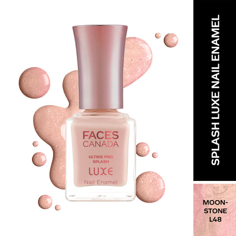 FACES CANADA Ultime Pro Splash Luxe Nail Enamel - Moonstone (L48), 12 ml | Glossy Finish | Quick Drying | Long Lasting | High Shine | Chip Defiant | Even-Finish | Vegan | Non-Toxic | Ethanol-Free