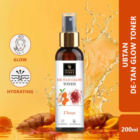 Good Vibes De-Tan Glow Toner Ubtan | Tan free, Brightening, Pigmentation (200 ml)