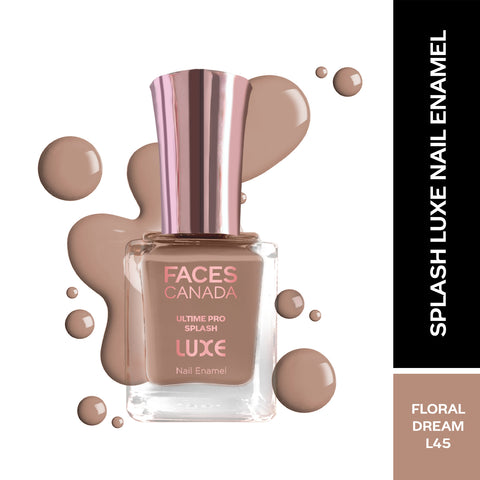 FACES CANADA Ultime Pro Splash Luxe Nail Enamel - Floral Dream (L45), 12ml | Glossy Finish | Quick Drying | Long Lasting | High Shine | Chip Defiant | Even-Finish | Vegan | Non-Toxic | Ethanol-Free