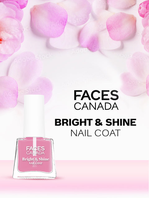 FACES CANADA Bright & Shine Nail Coat, 5 ml | Protects & Strengthens Nails | Camellia Oil & Veg Keratin | Nourishes Cuticles | Brighter Nails | Cruelty-free