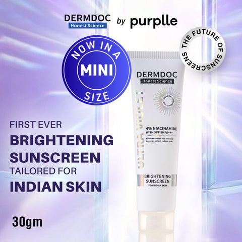DERMDOC 4% Niacinamide Ultra Violet Brightening Sunscreen (30 gm) | PA+++ | Sunblock I Sunscreen for Oily Skin I UV Protection