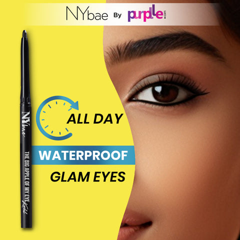 NY Bae The Big Apple Of My Eyes Kohl Kajal - Black (0.30 gm) | Eyeliner | Waterproof | Smudgeproof | Kajal Pencil | Jet Black | Smokey Eye | Eye Makeup | Eyeshadow