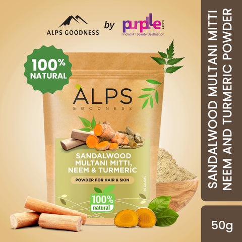 Alps Goodness Sandalwood,Multani Mitti,Neem & Turmeric Powder (50 gm)