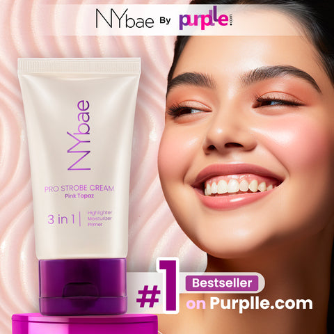 NY Bae PRO Strobe Cream - Pink Topaz (30 gm) | Primer + Highlighter + Moisturizer | Dewy Makeup | Glowing Korean Skin | Value Pack | Best Suited For Normal To Dry Skin