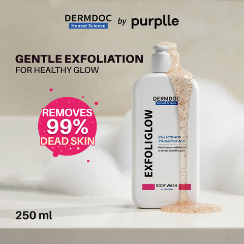 DermDoc Exfoliglow Body Wash with 2% Lactic Acid (AHA) & 1% Salicylic Acid (BHA)