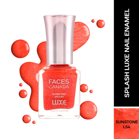 FACES CANADA Ultime Pro Splash Luxe Nail Enamel - Sunstone (L54), 12 ml | Glossy Finish | Quick Drying | Long Lasting | High Shine | Chip Defiant | Even-Finish | Vegan | Non-Toxic | Ethanol-Free