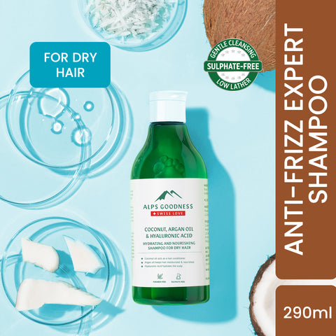 Alps Goodness Coconut, Argan Oil & Hyaluronic Acid Hydrating & Nourishing Shampoo for Dry Hair (290 ml)