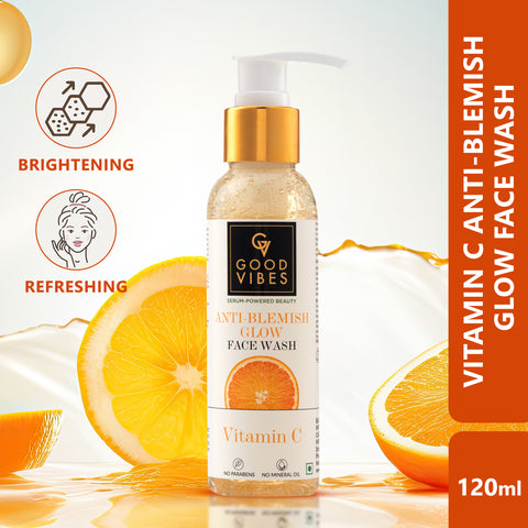 Good Vibes Anti Blemish Glow face Wash Vitamin C | Brightening, Skin Illuminating (120 ml)