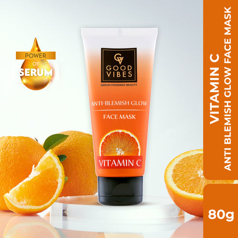 Good Vibes Glow Vitamin C Face Mask | Brightening, Anti-Blemish, Hydration, Collagen Production (80 gm)