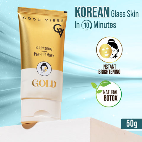 Good Vibes New & Improved Gold Brightening Peel Off Mask with Instant Brightening Instant Firming and Natural Botox Effect (50 gm)
