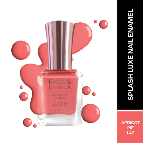 FACES CANADA Ultime Pro Splash Luxe Nail Enamel - Apricot Pie (L47), 12ml | Glossy Finish | Quick Drying | Long Lasting | High Shine | Chip Defiant | Even-Finish | Vegan | Non-Toxic | Ethanol-Free
