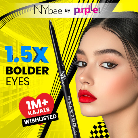 NY Bae The Big Apple Of My Eyes Kohl Kajal - White (0.30 gm) | Eyeliner | Colored Kajal | Waterproof | Smudgeproof | Kajal Pencil | Eye Makeup | Eyeshadow