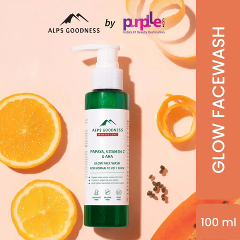 Alps Goodness Vitamin C Glow Face Wash for Normal to Oily Skin with Papaya & AHA (100 ml)
