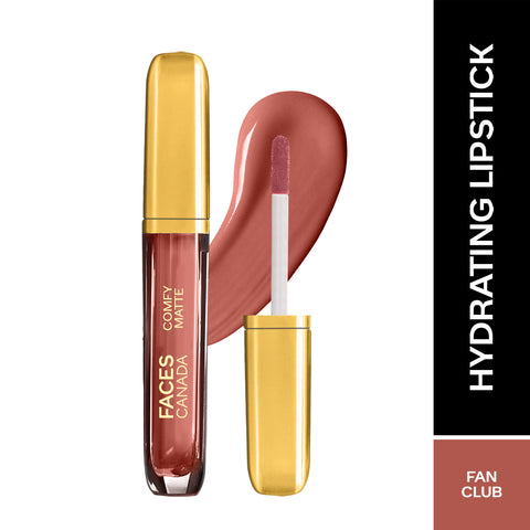 FACES CANADA Comfy Matte Liquid Lipstick - Fan Club 27, 3.8 ml | Comfortable 10HR Longstay | Intense Matte Color | Almond Oil & Vitamin E Infused | Super Smooth | No Dryness | No Alcohol