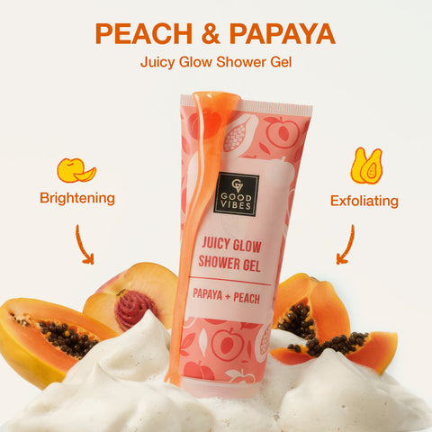 Good Vibes Papaya & Peach Juicy Glow Shower Gel – 200 ml