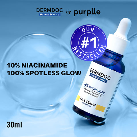 DERMDOC by Purplle 10% Niacinamide Face Serum (15 ml) | Skin Brightening | Fades Dark Spots| Niacinamide Face Serum I Niacinamide for Oily Skin