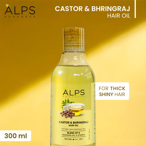 Alps Goodness Castor & Bhringraj Hair Oil | Hair Fall Control | Hair Growth | 300 ml