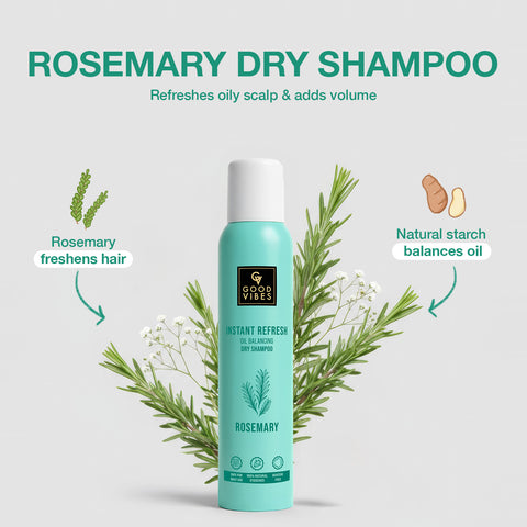 Good Vibes Instant Refresh Rosemary Oil Balancing Dry Shampoo