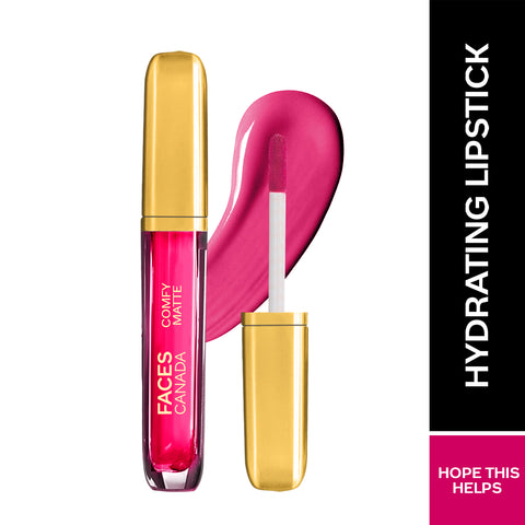 FACES CANADA Comfy Matte Liquid Lipstick - Hope This Helps 06, 3.8 ml | Comfortable 10HR Longstay | Intense Matte Color | Almond Oil & Vitamin E Infused | Super Smooth | No Dryness | No Alcohol