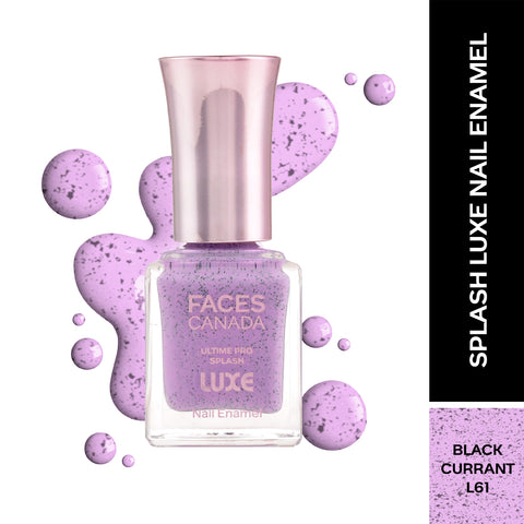 FACES CANADA Ultime Pro Splash Luxe Nail Enamel - Black Currant (L61), 12 ml | Glossy Finish | Quick Drying | Long Lasting | High Shine | Chip Defiant | Even-Finish | Vegan | Non-Toxic | Ethanol-Free