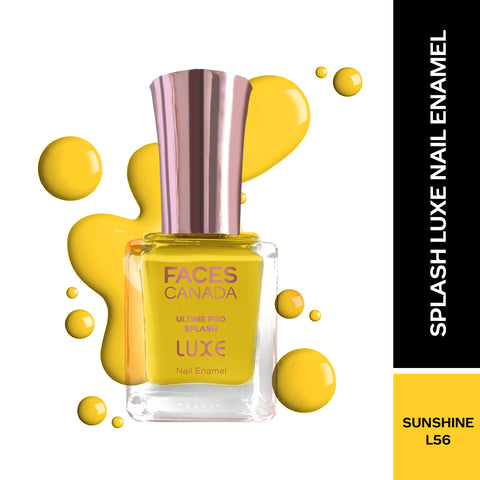 FACES CANADA Ultime Pro Splash Luxe Nail Enamel - Sunshine (L56), 12ml | Glossy Finish | Quick Drying | Long Lasting | High Shine | Chip Defiant | Even-Finish | Vegan | Non-Toxic | Ethanol-Free