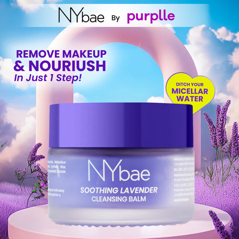 NY Bae Soothing Lavender Cleansing Balm (40 gm) | Makeup Remover Balm | Face Cleanser | Lavender | Micellar Water | Double Cleansing | Non-Drying | Melts Makeup